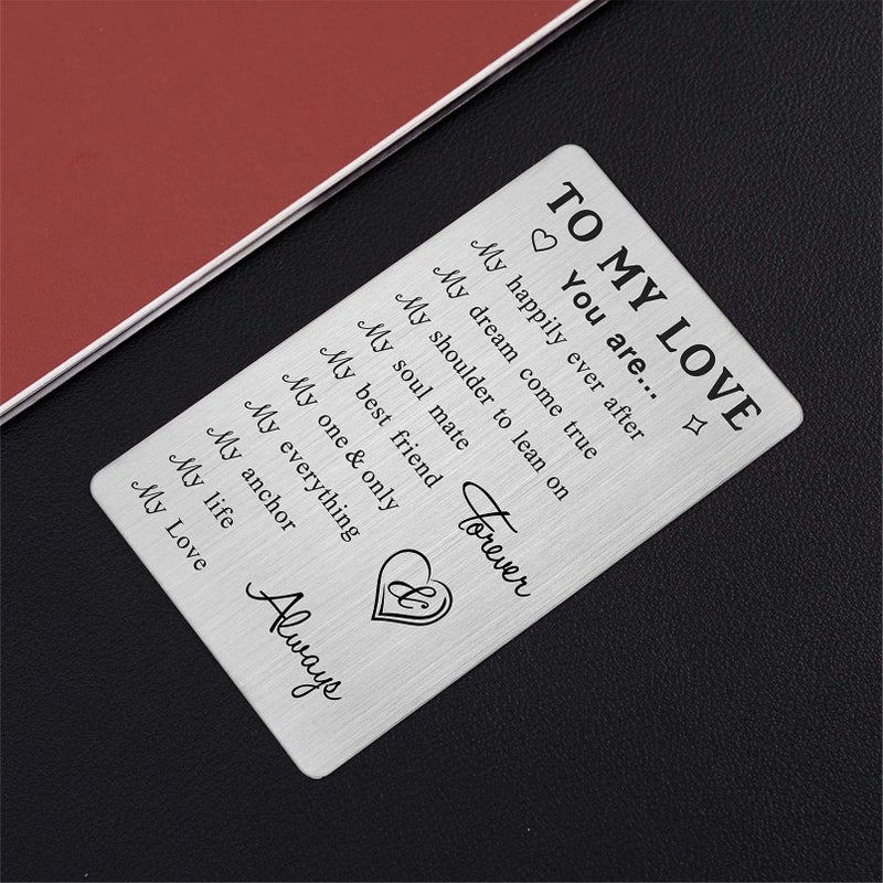TANWIH To My Love Wallet Card Gifts  10 Reasons Why I Love You  Romantic Anniversary Cards Gift for Her Him  Wedding Christmas Presents - Image 3
